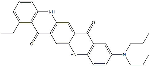 2-(Dipropylamino)-8-ethyl-5,12-dihydroquino[2,3-b]acridine-7,14-dione 结构式