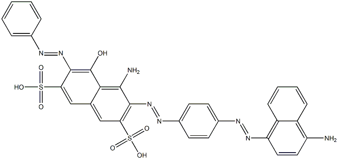 4-Amino-3-[[4-[(4-amino-1-naphthalenyl)azo]phenyl]azo]-5-hydroxy-6-(phenylazo)-2,7-naphthalenedisulfonic acid 结构式