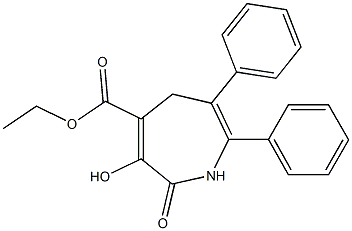 2,5-Dihydro-3-hydroxy-7-phenyl-6-phenyl-2-oxo-1H-azepine-4-carboxylic acid ethyl ester 结构式