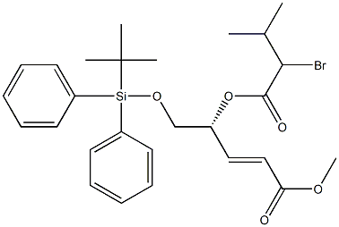 (2E,4R)-4-(2-Bromo-3-methylbutyryloxy)-5-(tert-butyldiphenylsilyloxy)-2-pentenoic acid methyl ester 结构式