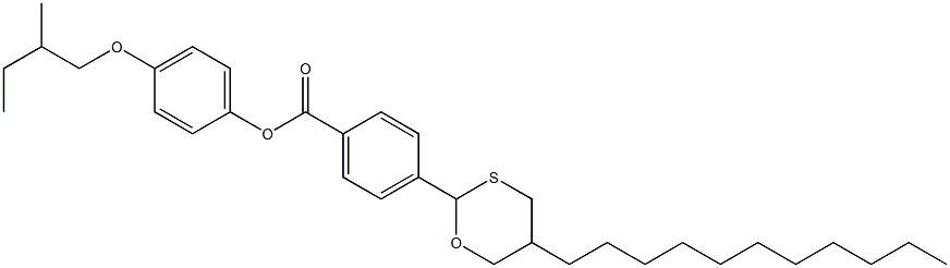 (+)-4-(5-Undecyl-1,3-oxathian-2-yl)benzoic acid 4-(2-methylbutoxy)phenyl ester 结构式