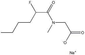 N-(2-Fluorohexanoyl)-N-methylglycine sodium salt 结构式