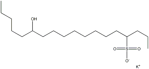 13-Hydroxyoctadecane-4-sulfonic acid potassium salt 结构式