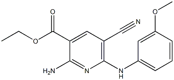 2-Amino-5-cyano-6-(3-methoxyanilino)pyridine-3-carboxylic acid ethyl ester 结构式