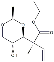 (2R,4S,5R)-4-[(1S)-1-(Ethoxycarbonyl)methyl-2-propenyl]-2-methyl-1,3-dioxan-5-ol 结构式