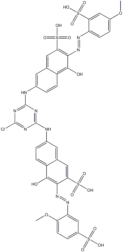 2-[[6-[[4-Chloro-6-[[5-hydroxy-6-(2-methoxy-5-sulfophenylazo)-7-sulfo-2-naphtyl]amino]-1,3,5-triazin-2-yl]amino]-1-hydroxy-3-sulfo-2-naphtyl]azo]-5-methoxybenzenesulfonic acid 结构式