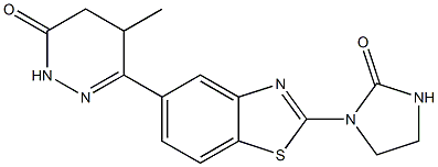 4,5-Dihydro-5-methyl-6-[2-[2-oxoimidazolidin-1-yl]benzothiazol-5-yl]pyridazin-3(2H)-one 结构式