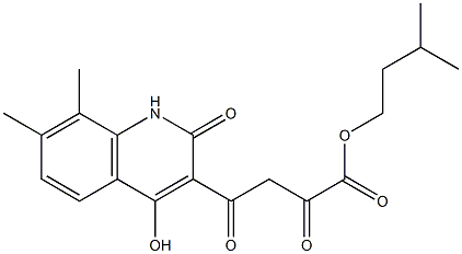 4-(4-Hydroxy-7,8-dimethyl-2-oxo-1,2-dihydroquinolin-3-yl)-2,4-dioxobutyric acid isopentyl ester 结构式