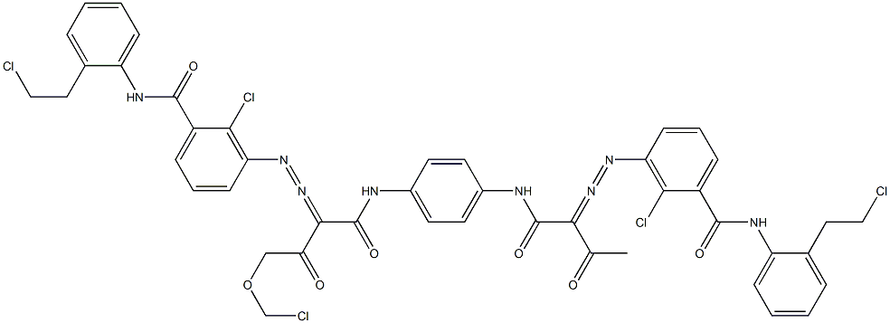 3,3'-[2-(Chloromethoxy)-1,4-phenylenebis[iminocarbonyl(acetylmethylene)azo]]bis[N-[2-(2-chloroethyl)phenyl]-2-chlorobenzamide] 结构式