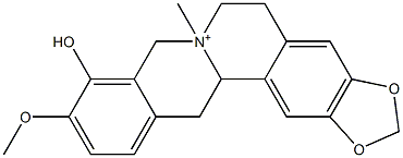 5,8,13,13a-Tetrahydro-10-methoxy-9-hydroxy-7-methyl-6H-benzo[g]-1,3-benzodioxolo[5,6-a]quinolizinium 结构式