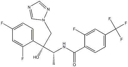 N-[(1R,2R)-2-(2,4-Difluorophenyl)-2-hydroxy-1-methyl-3-(1H-1,2,4-triazol-1-yl)propyl]-2-fluoro-4-(trifluoromethyl)benzamide 结构式