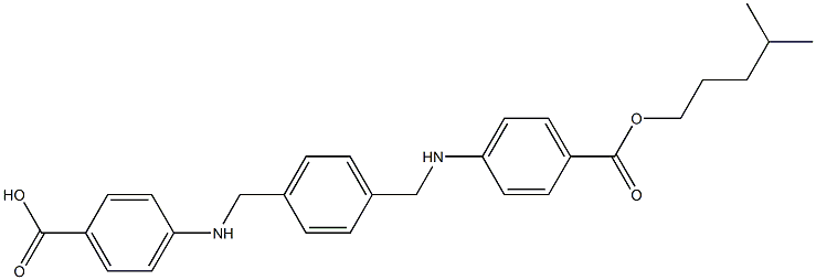 4,4'-[p-Phenylenebis(methylene)bis(imino)]bis[benzoic acid (4-methylpentyl)] ester 结构式