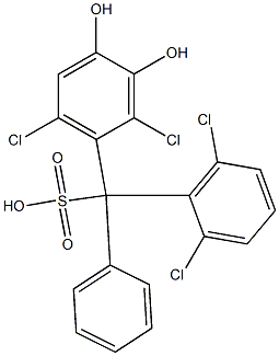 (2,6-Dichlorophenyl)(2,6-dichloro-3,4-dihydroxyphenyl)phenylmethanesulfonic acid 结构式