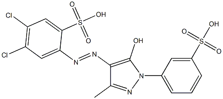 4,5-Dichloro-2-[[5-hydroxy-3-methyl-1-(3-sulfophenyl)-1H-pyrazol-4-yl]azo]benzenesulfonic acid 结构式