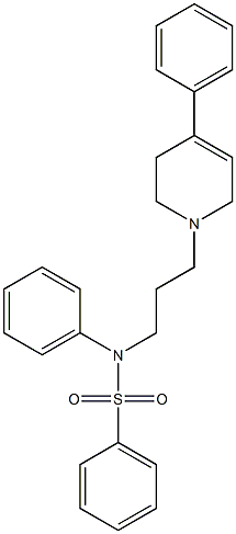 N-[3-[(1,2,3,6-Tetrahydro-4-phenylpyridin)-1-yl]propyl]-N-phenylbenzenesulfonamide 结构式