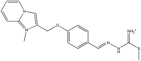 1-Methyl-2-[4-[2-[iminio(methylthio)methyl]hydrazonomethyl]phenoxymethyl]imidazo[1,2-a]pyridin-1-ium 结构式