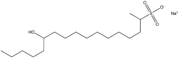 12-Hydroxyheptadecane-2-sulfonic acid sodium salt 结构式