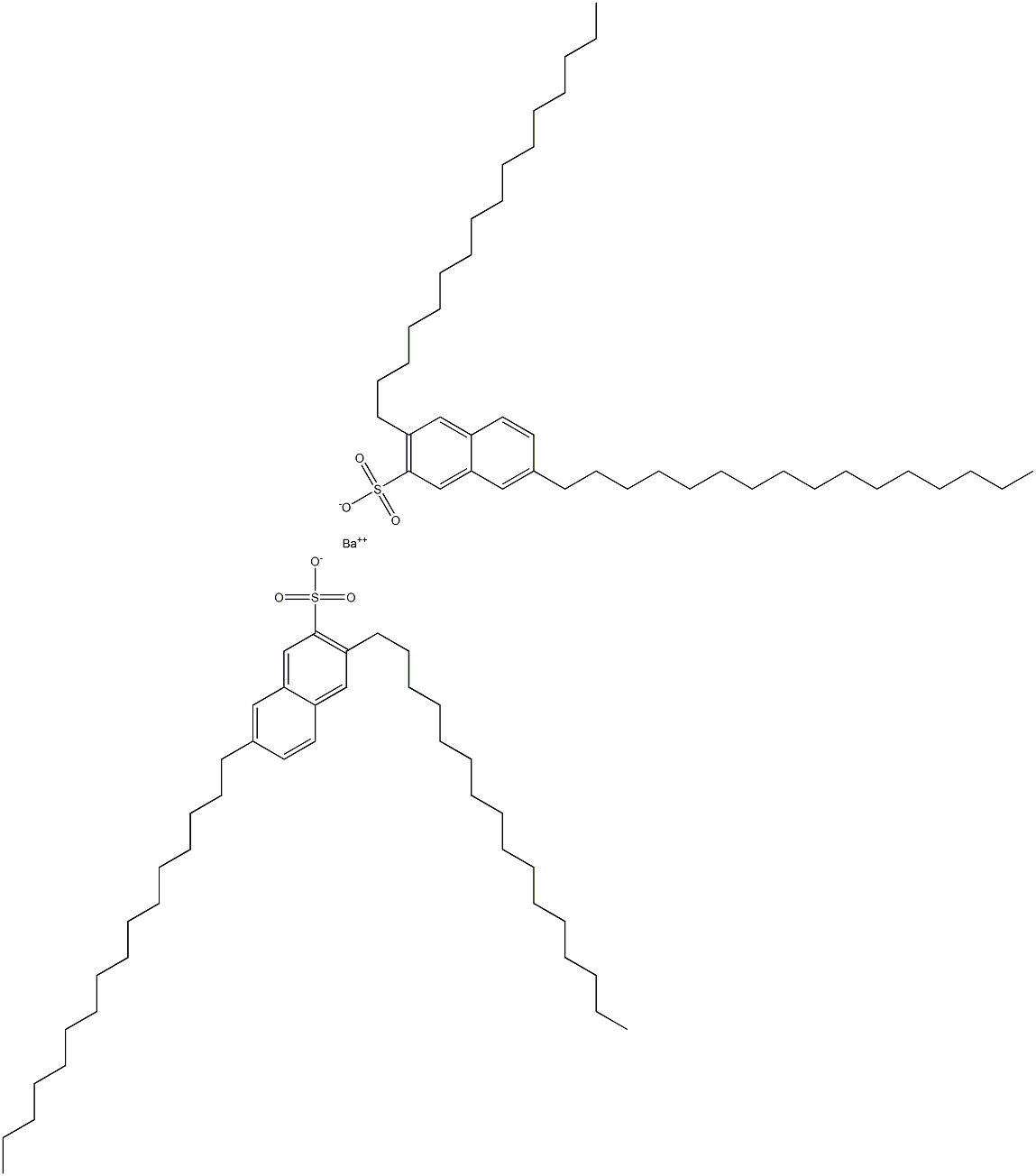 Bis(3,7-dihexadecyl-2-naphthalenesulfonic acid)barium salt 结构式