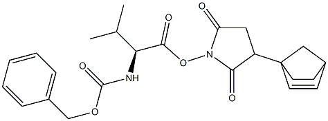 N-(Benzyloxycarbonyl)-L-valine [2,5-dioxo-3-(bicyclo[2.2.1]hept-2-en-1-yl)pyrrolidin-1-yl] ester 结构式