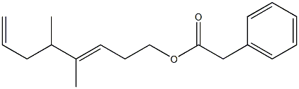 Phenylacetic acid 4,5-dimethyl-3,7-octadienyl ester 结构式