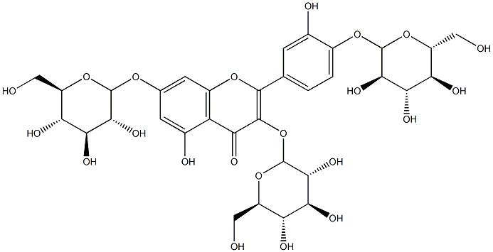 Quercetin 3,4',7-triglucoside 结构式