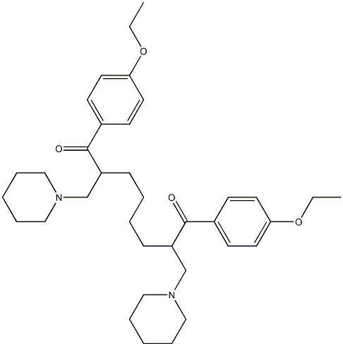 1,8-Bis(4-ethoxyphenyl)-2,7-bis(piperidinomethyl)-1,8-octanedione 结构式