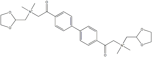 N,N'-[[1,1'-Biphenyl]-4,4'-diylbiscarbonylbismethylene]bis[N-methyl-N-[(1,3-dioxolan-2-yl)methyl]methanaminium] 结构式