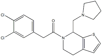 4,5,6,7-Tetrahydro-6-[(3,4-dichlorophenyl)acetyl]-7-[(1-pyrrolidinyl)methyl]thieno[2,3-c]pyridine 结构式