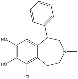 2,3,4,5-Tetrahydro-6-chloro-3-methyl-1-phenyl-1H-3-benzazepine-7,8-diol 结构式