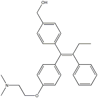 2-[4-[(Z)-1-(4-Hydroxymethylphenyl)-2-phenyl-1-butenyl]phenoxy]-N,N-dimethylethanamine 结构式