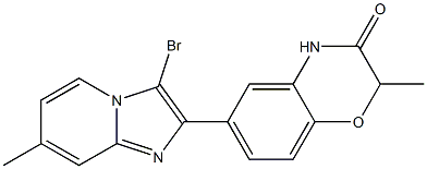 6-(3-Bromo-7-methyl-imidazo[1,2-a]pyridin-2-yl)-2-methyl-2H-1,4-benzoxazin-3(4H)-one 结构式