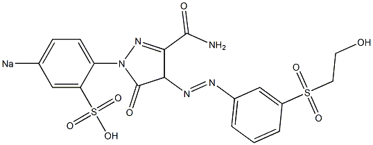 4-[m-(2-Hydroxyethylsulfonyl)phenylazo]-5-oxo-1-(p-sodiosulfophenyl)-2-pyrazoline-3-carboxamide 结构式