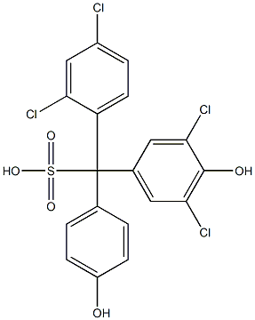 (2,4-Dichlorophenyl)(3,5-dichloro-4-hydroxyphenyl)(4-hydroxyphenyl)methanesulfonic acid 结构式