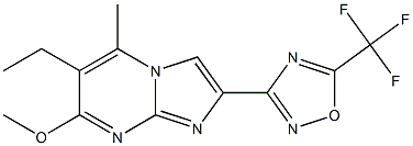 2-(5-Trifluoromethyl-1,2,4-oxadiazol-3-yl)-6-ethyl-7-methoxy-5-methylimidazo[1,2-a]pyrimidine 结构式
