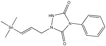 4-Phenyl-1-[3-(trimethylstannyl)allyl]-1,2,4-triazolidine-3,5-dione 结构式