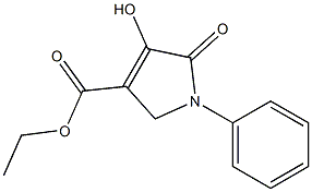 1-Phenyl-2,5-dihydro-4-hydroxy-5-oxo-1H-pyrrole-3-carboxylic acid ethyl ester 结构式