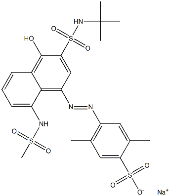 4-[3-(N-tert-Butylsulfamoyl)-4-hydroxy-8-methylsulfonylamino-1-naphtylazo]-2,5-dimethylbenzenesulfonic acid sodium salt 结构式