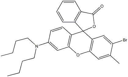 6'-(Dibutylamino)-2'-bromo-3'-methylspiro[phthalide-3,9'-[9H]xanthene] 结构式