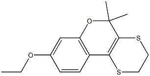 2,3-Dihydro-10,10-dimethyl-7-ethoxy-10H-9-oxa-1,4-dithiaphenanthrene 结构式
