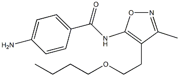 N-[4-(2-Butoxyethyl)-3-methyl-5-isoxazolyl]-4-aminobenzamide 结构式