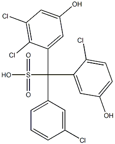 (3-Chlorophenyl)(2-chloro-5-hydroxyphenyl)(2,3-dichloro-5-hydroxyphenyl)methanesulfonic acid 结构式