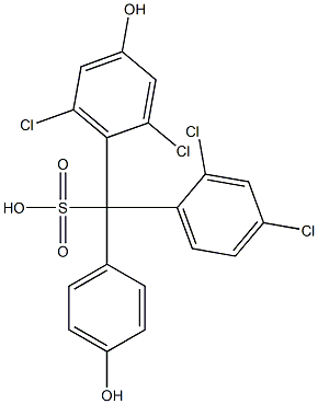 (2,4-Dichlorophenyl)(2,6-dichloro-4-hydroxyphenyl)(4-hydroxyphenyl)methanesulfonic acid 结构式