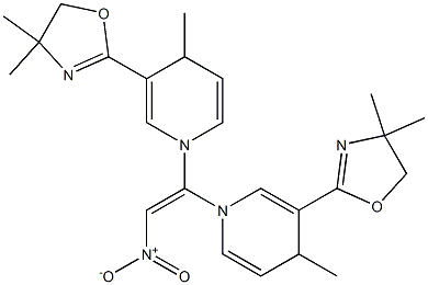 1,1'-(2-Nitroethene-1,1-diyl)bis[4-methyl-3-(4,4-dimethyl-2-oxazolin-2-yl)-1,4-dihydropyridine] 结构式