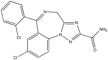 2-Carbamoyl-8-chloro-6-(2-chlorophenyl)-4H-[1,2,4]triazolo[1,5-a][1,4]benzodiazepine 结构式