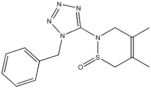 2-(1-Benzyl-1H-tetrazol-5-yl)-4,5-dimethyl-3,6-dihydro-2H-1,2-thiazine 1-oxide 结构式