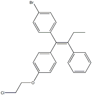 (E)-1-(4-Bromophenyl)-1-[4-(2-chloroethoxy)phenyl]-2-phenyl-1-butene 结构式