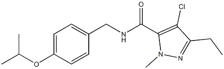 4-Chloro-5-ethyl-2-methyl-N-[4-(isopropyloxy)benzyl]-2H-pyrazole-3-carboxamide 结构式