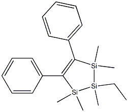 2-Ethyl-1,1,2,3,3-pentamethyl-4,5-diphenyl-1,2,3-trisilacyclopenta-4-ene 结构式