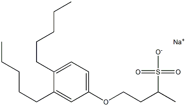 4-(3,4-Dipentylphenoxy)butane-2-sulfonic acid sodium salt 结构式