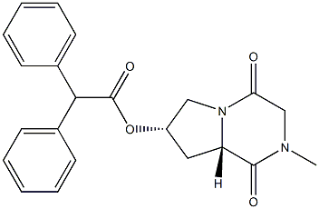 (6S,8S)-4-Methyl-8-(diphenylacetyloxy)-1,4-diazabicyclo[4.3.0]nonane-2,5-dione 结构式